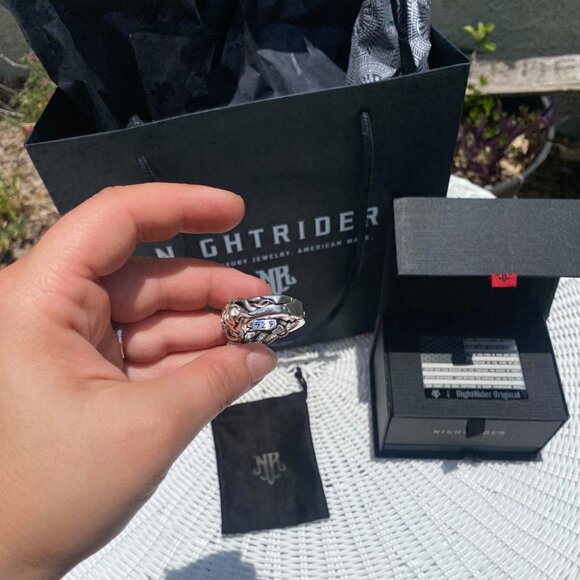 Brand New - Nightrider Patrona Ring with Onxy Eyes Size 9.5 - Picture 8 of 11
